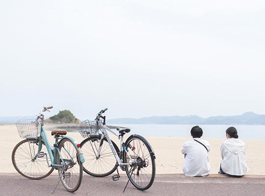 13:00レンタサイクルで島内散策